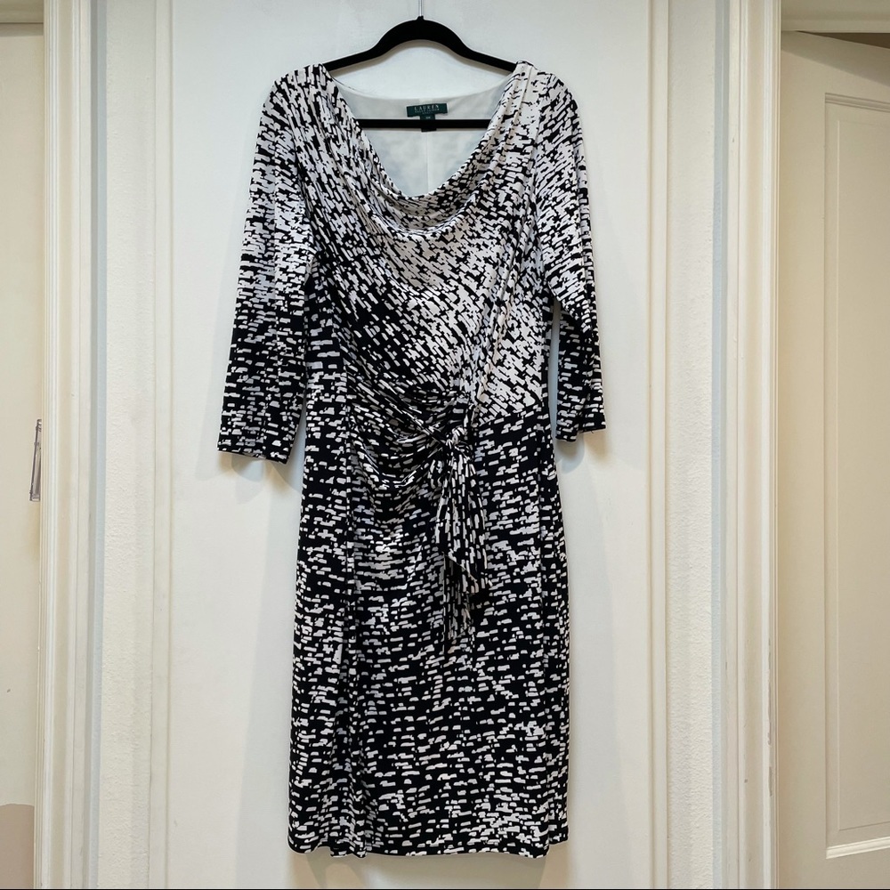 Lauren Ralph Lauren Cowl Neck Dress with 3/4 Sleeves